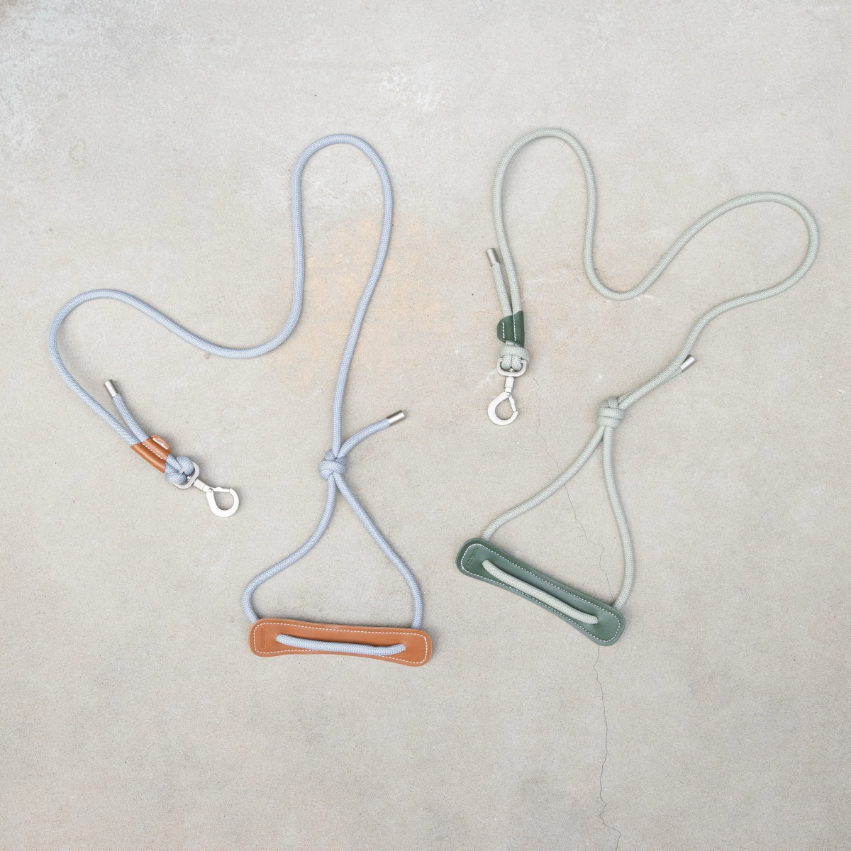 Round Rope Leather Dog Leash