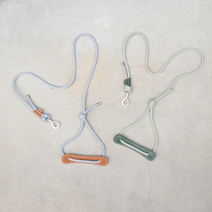 Round Rope Leather Dog Leash