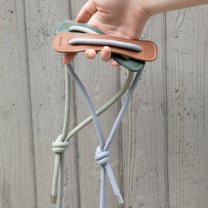 Round Rope Leather Dog Leash