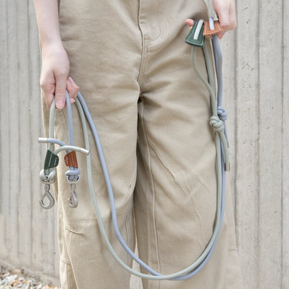 Round Rope Leather Dog Leash