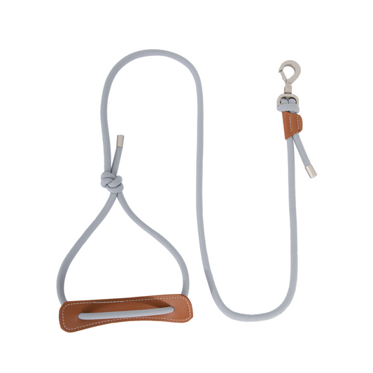 Round Rope Leather Dog Leash