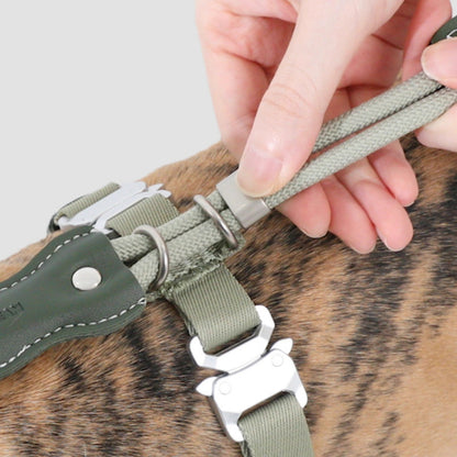 Round Rope Leather Dog Harness